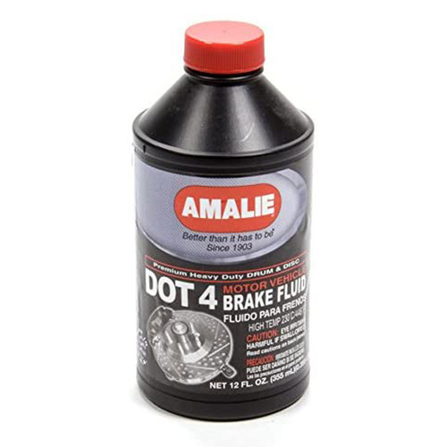 Amalie AMA65041-92 Brake Fluid, DOT 4, Glycol, 12 oz Bottle, Each