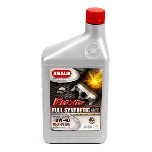 Amalie AMA65776-56 Motor Oil, Elixir, 0W40, Synthetic, 1 qt Bottle, Each