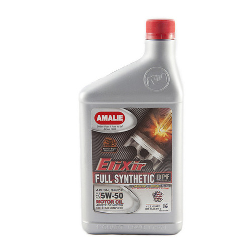 Amalie AMA75716-56 Motor Oil, Elixir, 5W50, Synthetic, 1 qt Bottle, Each