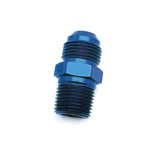 Big End 12886 Fitting -08 AN to 3/8 in NPT, Straight, Aluminum, Blue