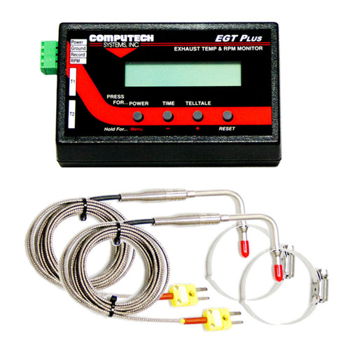 Computech Systems 4105-2 EGT Monitor, EGT Plus, Dual Probe, Digital, Clamp-On, Each