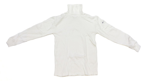 Crow Safety Gear 29104 Underwear Top, SFI 3.3, Long Sleeve, Turtle Neck, Fire Retardant Cotton, White, 2X-Large, Each