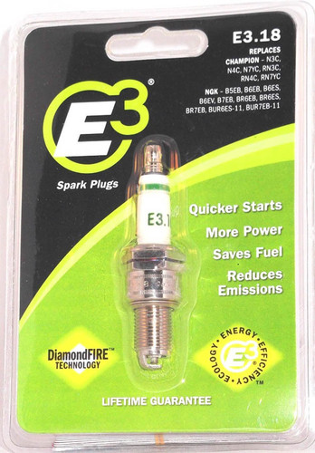 E3 Spark Plugs E3.18 Spark Plug, Diamond Fire, 14 mm Thread, 0.750 in Reach, Gasket Seat, Non-Resistor, Each