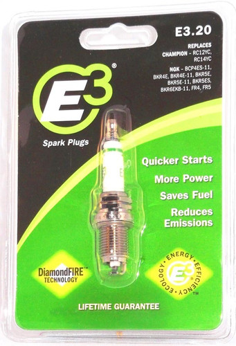 E3 Spark Plugs E3.20 Spark Plug, Diamond Fire, 14 mm Thread, 0.750 in Reach, Gasket Seat, Resistor, Each