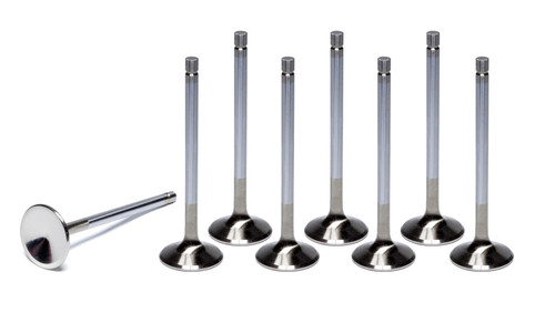 Ferrea F1597P-8 Exhaust Valve, Competition Plus, 1.615 in Head, 0.313 in Valve Stem, 5.227 in Long, Stainless, GM LS-Series, Set of 8