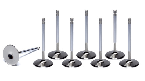 Ferrea F2014P-8 Intake Valve, Competition Hollow, 2.200 in Head, 0.314 in Valve Stem, 5.180 in Long, Stainless, GM LS-Series, Set of 8
