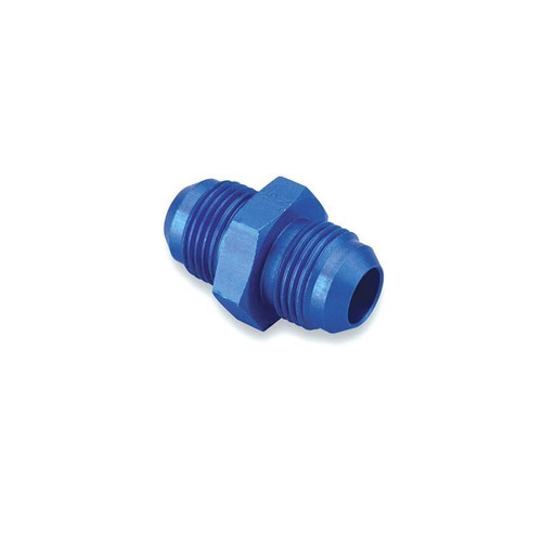 Big End 12615 Fitting, -6 AN Male Union, Aluminum, Blue Anodized, Each Big End 12615 Fitting, -6 AN Male Union, Aluminum, Blue Anodized, Each