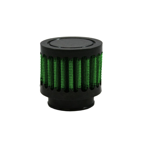 Green Filter 2076 Breather, Clamp-On, Round, 1 in OD Tube, Reusable, Rubber, Black, Each