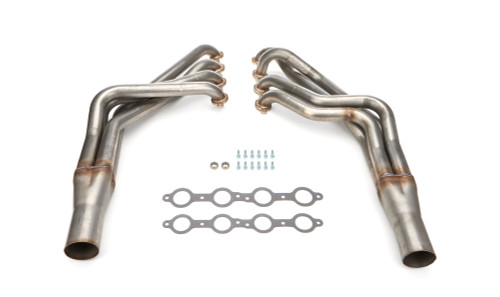 Hedman 45637 Headers, Long Tube, 1-7/8 in Primary, 3 in Collector, Stainless, Natural, GM LS-Series, GM Fullsize Car 1955-57, Pair