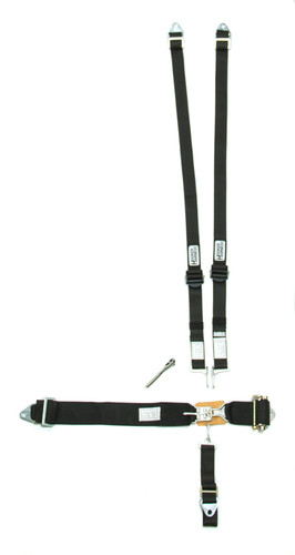 Hooker Harness 51110 Harness, 5 Point, Latch and Link, SFI 16.1, Ratchet Adjust, Bolt-On / Wrap Around, Individual Harness, HANS Ready, Black, Kit