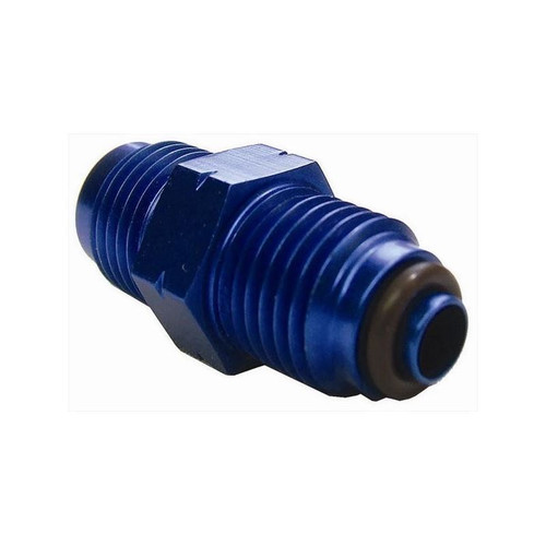 Big End 12140 Fuel Fitting -6 AN Male to M14X1.5 Male O-ring, Aluminum, Blue, Each