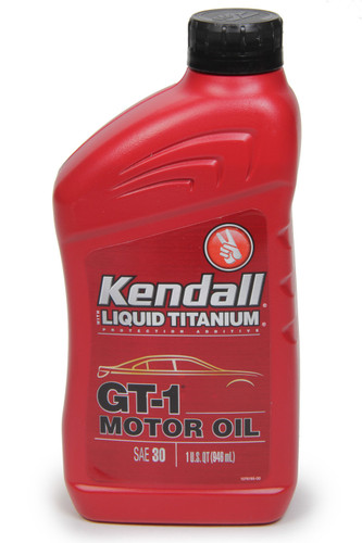 Kendall Oil 1074971 Motor Oil, GT-1 High Performance, 30W, Semi-Synthetic, 1 qt Bottle, Each