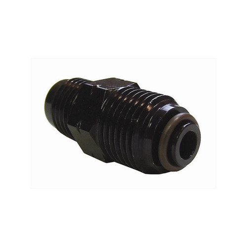 Big End 14140 Fuel Fitting -6 AN Male to M14X1.5 Male O-ring, Aluminum, Black, Each Big End 14140 Fuel Fitting -6 AN Male to M14X1.5 Male O-ring, Aluminum, Black, Each