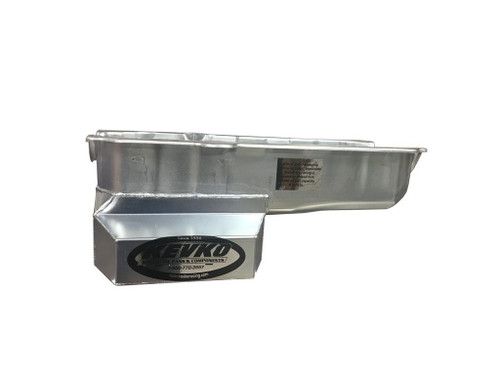 Kevko Oil Pans & Components 1086RH Engine Oil Pan, Claimer, Rear Sump, 6 qt, 7-1/4 in Deep, Passenger Side Dipstick, Steel, Zinc Plated, 2-Piece Seal, Small Block Chevy, Kit