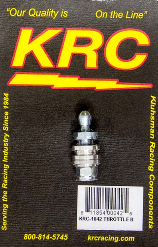 Kluhsman Racing Products KRC-1042 Throttle Lever Stud, Quick Disconnect, Ball Joint, 5/16 in Ball, Steel, Zinc Plated, Universal, Each