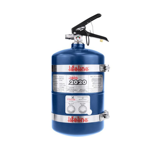 Lifeline USA 106-001-011-B Fire Extinguisher Bottle, Zero 2020, Wet Chemical, Class AB, 1B Rated, FIA Approved, 3.0 L, Steel, Blue Paint, Each