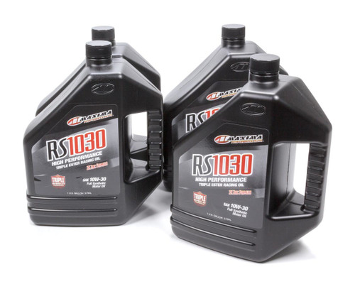 Maxima Racing Oils 39-019128 Motor Oil, RS1030, 10W30, Synthetic, 1 gal Bottle, Set of 4