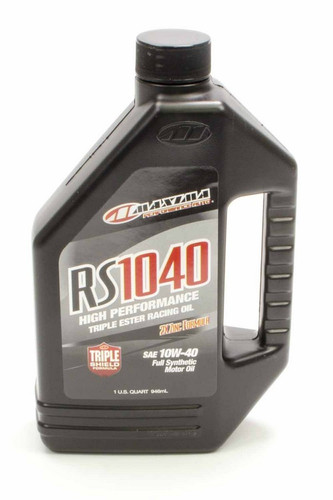 Maxima Racing Oils 39-16901S Motor Oil, RS, 10W40, Synthetic, 1 qt Bottle, Each