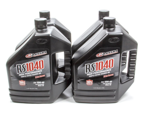 Maxima Racing Oils 39-169128 Motor Oil, RS1040, High Zinc, 10W40, Synthetic, 1 gal Bottle, Set of 4