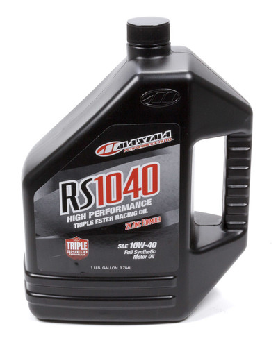 Maxima Racing Oils 39-169128S Motor Oil, RS1040, High Zinc, 10W40, Synthetic, 1 gal Bottle, Each