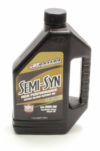 Maxima Racing Oils 39-35901BS Motor Oil, Semi-Syn, 20W50, Semi-Synthetic, 1 qt Bottle, Each