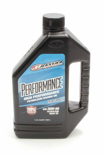 Maxima Racing Oils 39-35901S Motor Oil, Performance, 20W50, Conventional, 1 qt Bottle, Each