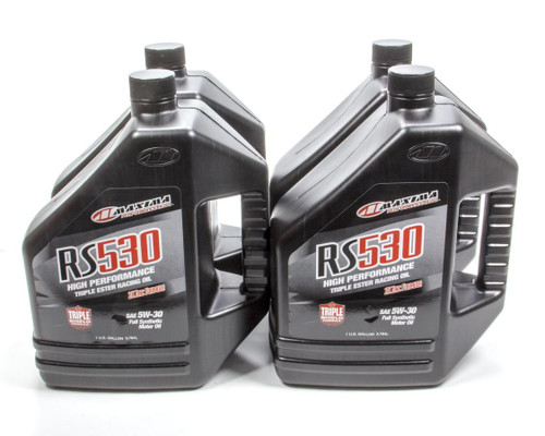 Maxima Racing Oils 39-919128 Motor Oil, RS530, High Zinc, 5W30, Synthetic, 1 gal Bottle, Set of 4