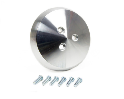March Performance 394 Air Conditioning Pulley Cover, Aluminum, Clear Powder Coat, March Air Conditioning Pulleys, Each
