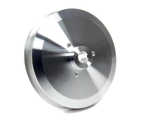 March Performance 616 Power Steering Pulley, Serpentine, 5-Rib, Bolt-On, 6.000 in Diameter, Aluminum, Clear Powder Coat, Long Water Pump, GM Pumps, Each