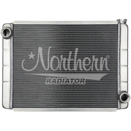 Northern Radiator 204138 Radiator, Dual Pass, 28 in W x 19 in H x 3.125 in D, Passenger Side Inlet / Outlet, Aluminum, Natural, GM, Each
