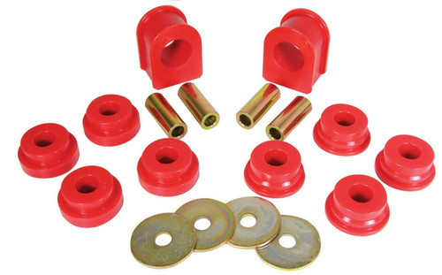 Prothane 6-1166 Sway Bar Bushing, Front, Non-Greasable, 32 mm Bar, Polyurethane / Steel, Red / Cadmium, Ford Fullsize Truck 1999.5-2004, Kit