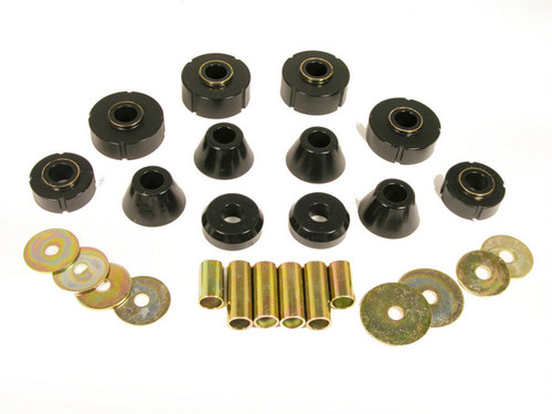 Prothane 7-101BL Body Mount Bushing, Polyurethane / Steel, Black / Cadmium Plated, GM Fullsize Truck 1967-72, Kit