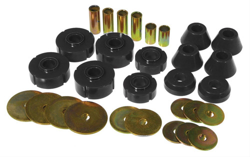 Prothane 7-102BL Body Mount Bushing, Polyurethane / Steel, Black / Cadmium Plated, GM Fullsize Truck 1973-80, Kit