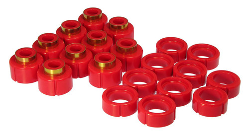 Prothane 7-136 Body Mount Bushing, Polyurethane / Steel, Red / Cadmium, GM Fullsize SUV 1992-99, Kit