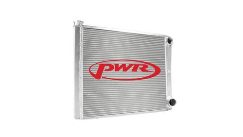 PWR North America 902-24190 Radiator, 24 in W x 19 in H x 1-3/4 in D, Dual Pass, Driver Side Inlet, Passenger Side Outlet, Aluminum, Natural, Each