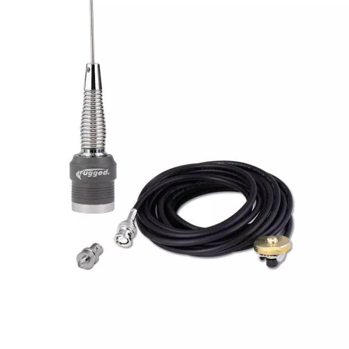 Rugged Radios EXT-ANT-KIT-VHF-VX Antenna, VHF, 17 ft Cable, Steel, Polished, Rugged Radios Handheld Radio, Kit