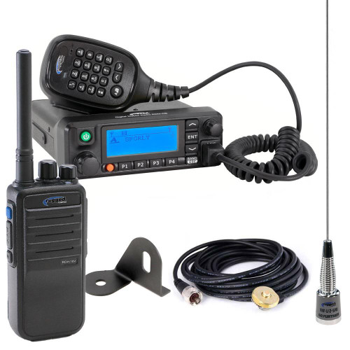 Rugged Radios JEEP-KIT-RDM-U 2-Way Radio, Jeep Radio Kit, Dash Mount / Hand Held, UHF Signal, Antenna Included, Water / Mud Resistant, Plastic, Black, Each