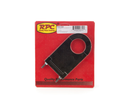 Racing Power Co-Packaged R5633BK Steering Column Bracket, 2 in Diameter Tube, 4-1/2 in Drop, Hinged Base, Hardware Included, Aluminum, Black Anodized, Each