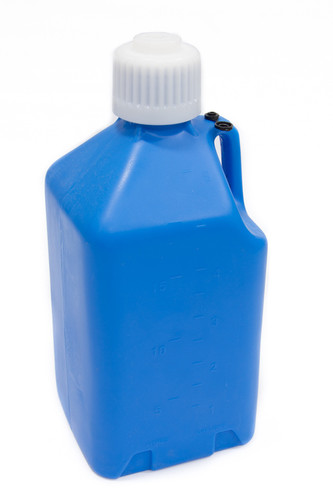 Scribner 2000B Utility Jug, 5 gal, 9-1/2 x 9-1/2 x 21-3/4 in Tall, Gasket Seal Cap, Flip-Up Vent, Square, Plastic, Blue, Each