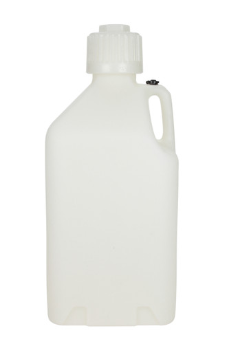 Scribner 2000W Utility Jug, 5 gal, 9-1/2 x 9-1/2 x 21-3/4 in Tall, Gasket Seal Cap, Flip-Up Vent, Square, Plastic, White, Each