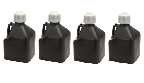 Scribner 2020K-CASE Utility Jug, 3 gal, 9-1/2 x 9-1/2 x 16 in Tall, Gasket Seal Cap, Flip-Up Vent, Square, Plastic, Black, Set of 4