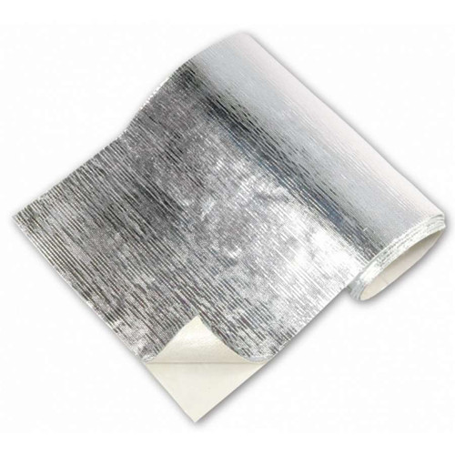 Thermo-Tec 13585 Heat Barrier, 24 x 36 in, Self Adhesive Backing, Aluminized Fiberglass Cloth, Silver, Each