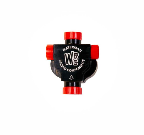 Waterman Racing Comp. WRC-23406 Fuel Pump, 300 Ultra Light, Hex Driven, 0.300 Gear Set, In-Line, Reverse Rotation, 8 AN Female Inlet, 8 AN Female Outlet, Aluminum, Black Anodized, Gas / Methanol / E85, Each