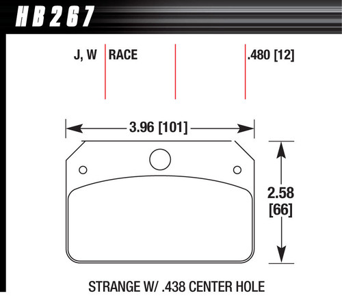 Hawk Brake HB267W.480 Brake Pads, DTC-30 Compound, Wide Temperature Range, Strange Caliper, Set of 4