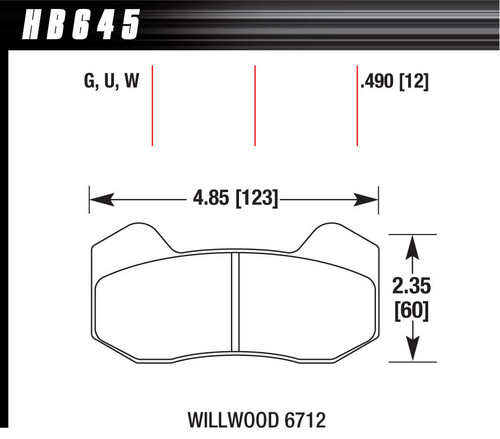 Hawk Brake HB645W.490 Brake Pads, DTC-30 Compound, Front / Rear, Universal, Set of 4