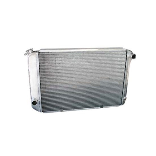 Dewitts Radiator 32-1139004A Radiator, Direct Fit, 26 in W x 18.5 in H x 3.25 in D, Single Pass, Driver Side Inlet, Passenger Side Outlet, Automatic Transmission, Aluminum, Natural, GM F-Body 1967-69, Each