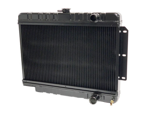 Dewitts Radiator 32-1239014A Radiator, Direct Fit, 28 in W x 20.5 in H x 3 in D, Single Pass, Passenger Side Inlet, Passenger Side Outlet, Automatic Transmission, Aluminum, Black Paint, GM B-Body 1959-64, Each