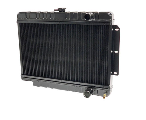 Dewitts Radiator 32-1239014M Radiator, Direct Fit, 28 in W x 20.5 in H x 3 in D, Single Pass, Passenger Side Inlet, Passenger Side Outlet, Automatic Transmission, Aluminum, Black Paint, GM B-Body 1959-64, Each