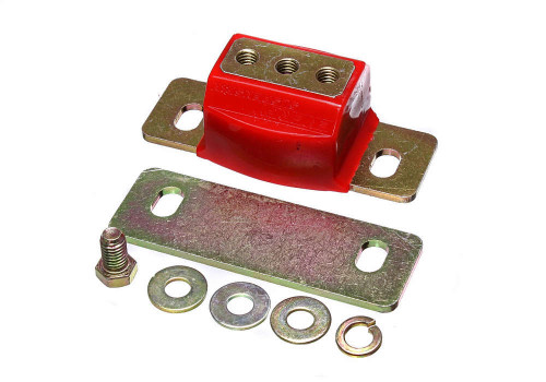 Energy Suspension 3.1171R Transmission Mount, Hyper-Flex, Interlocking, Polyurethane / Steel, Red / Cadmium, Various GM Applications, Kit