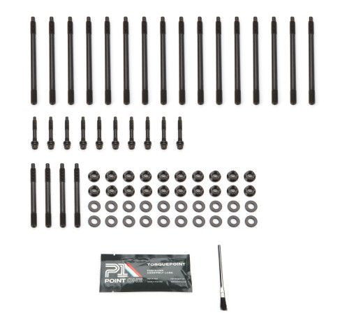 Point One K003-H05E Cylinder Head Stud Kit, 12 Point Nuts, Steel, Black Oxide, GM LS-Series, Kit